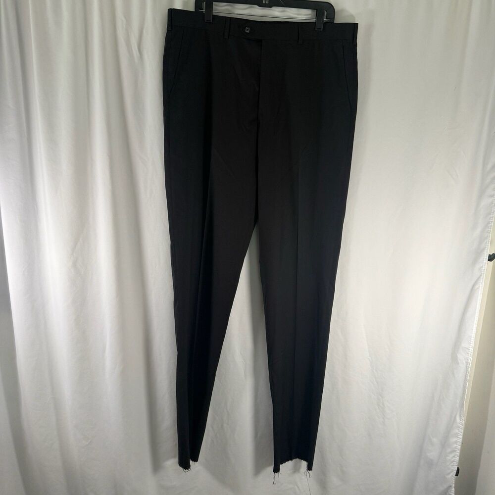 Brooks Brothers Madison Dress Pants Men's 39xUnf Black Flat Front Pockets